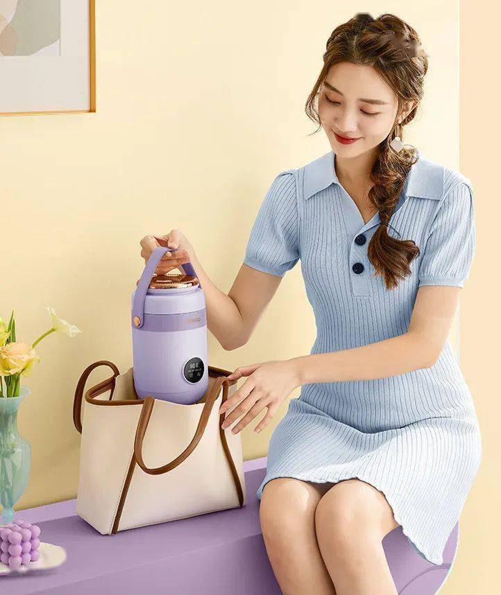 粘内胆轻音低躁12H定时预约小巧易收纳营养工作餐全靠它！pg电子平台七彩叮当轻养电煮锅不到200元！四大菜单不(图7)